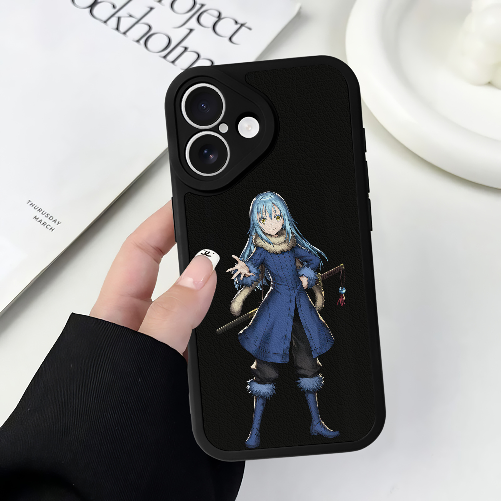 （画像用） 転スラ Regarding Reincarnated to Slime 【iPhone 16シリーズ対応】シリコンスマホケース（レザー調） 材質：シリコン